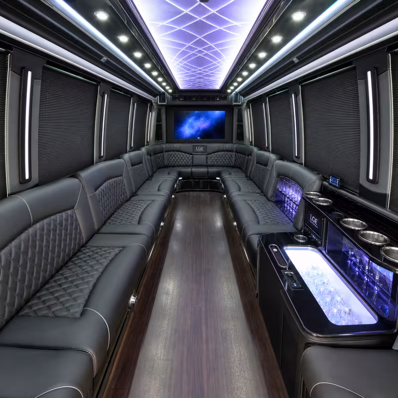 15 Passenger Party Bus Interior