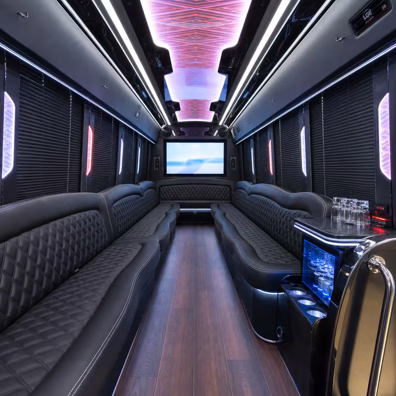 18 Passenger Party Bus Interior