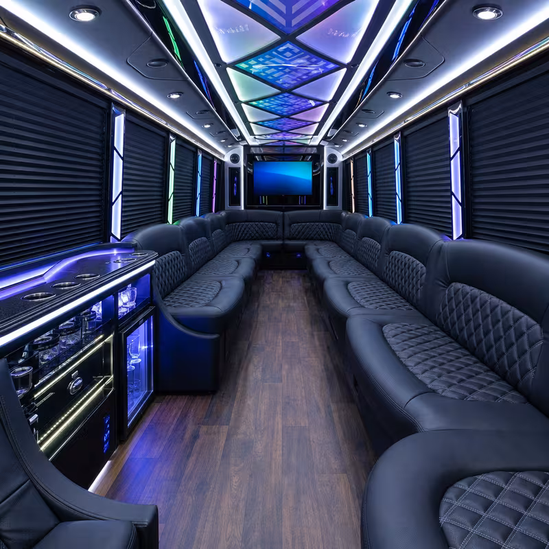 20 Passenger Party Bus Interior