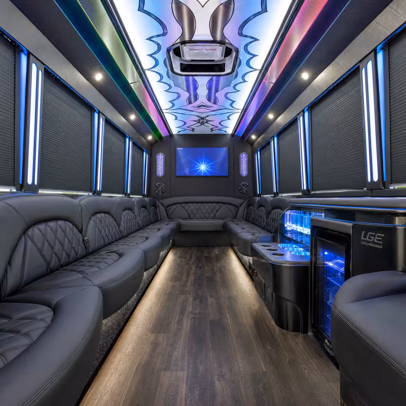 25 Passenger Party Bus Interior