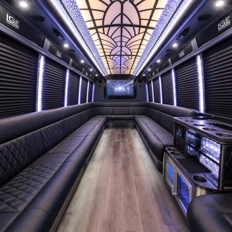 30 Passenger Party Bus Interior