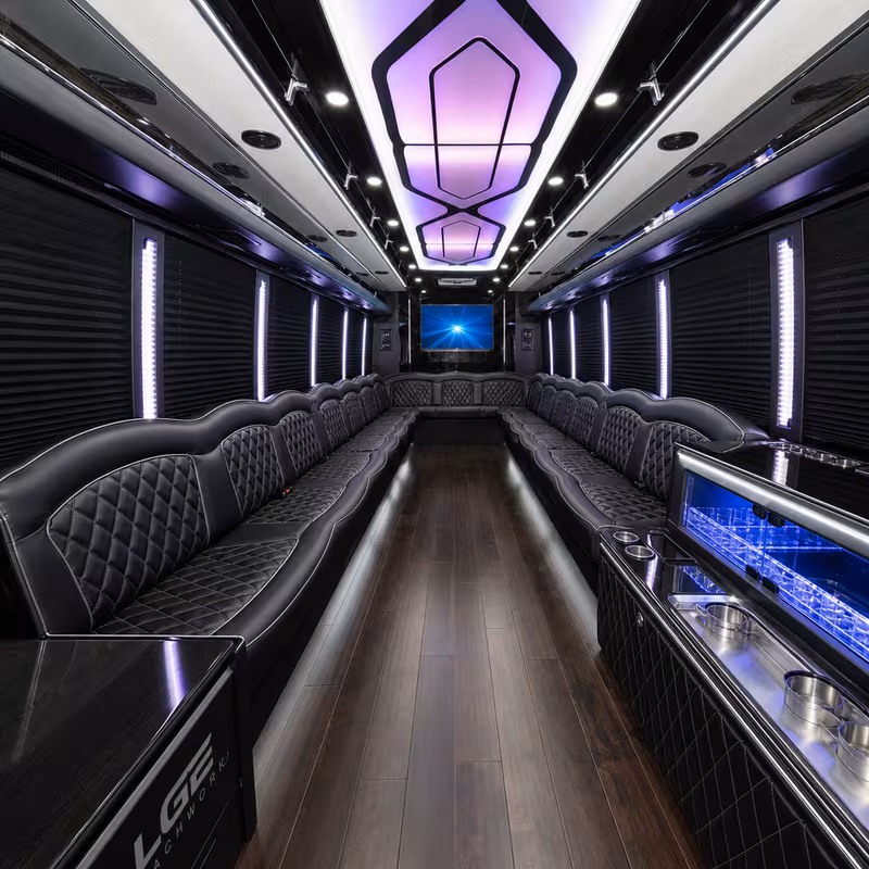 40 Passenger Party Bus Interior