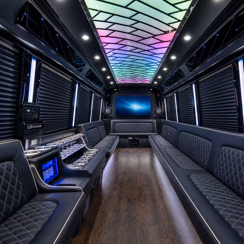 40 Passenger Party Bus Interior