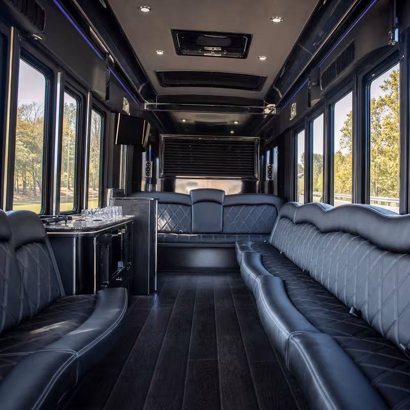 Passenger watching the Coral Springs scenery during a regional party bus road trip
