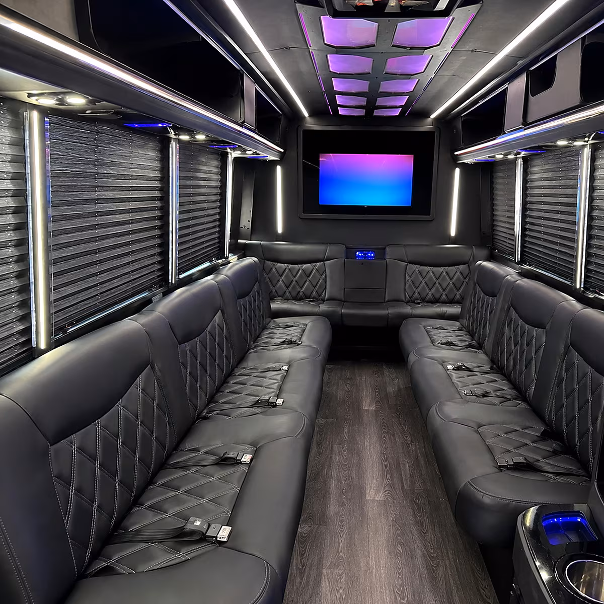 Coral Springs Private Event Transportation party bus interior