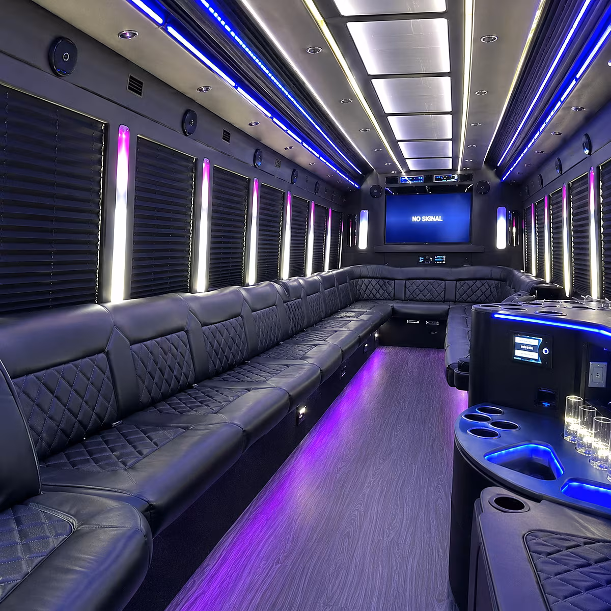 Coral Springs Winery Tour & Pub Crawl Transportation party bus interior