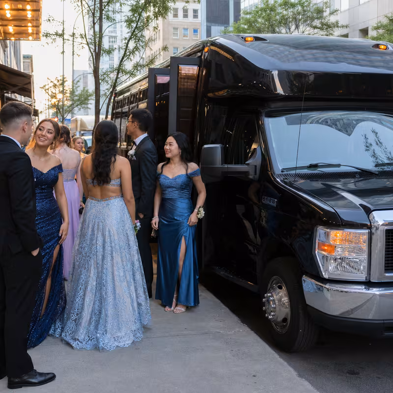 Passengers loading luggage while boarding an Coral Springs group shuttle
