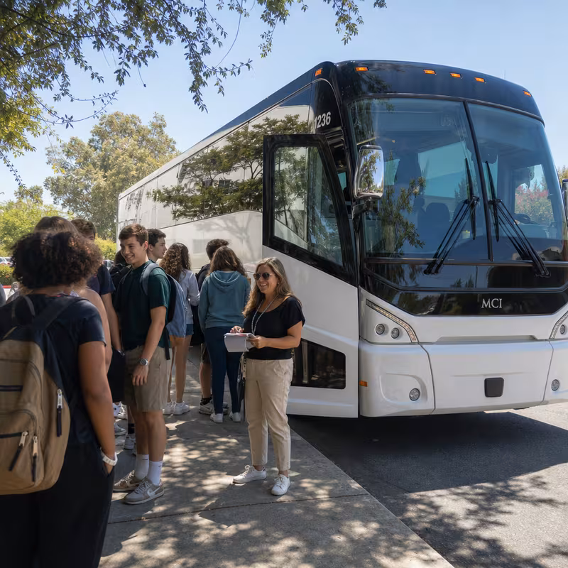 Black Mercedes Sprinter van staged for an Coral Springs School Transportation group