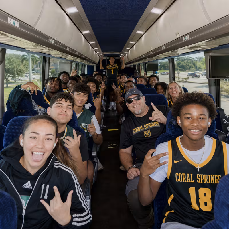 Black Mercedes Sprinter van staged for an Coral Springs Sporting Event Transportation group