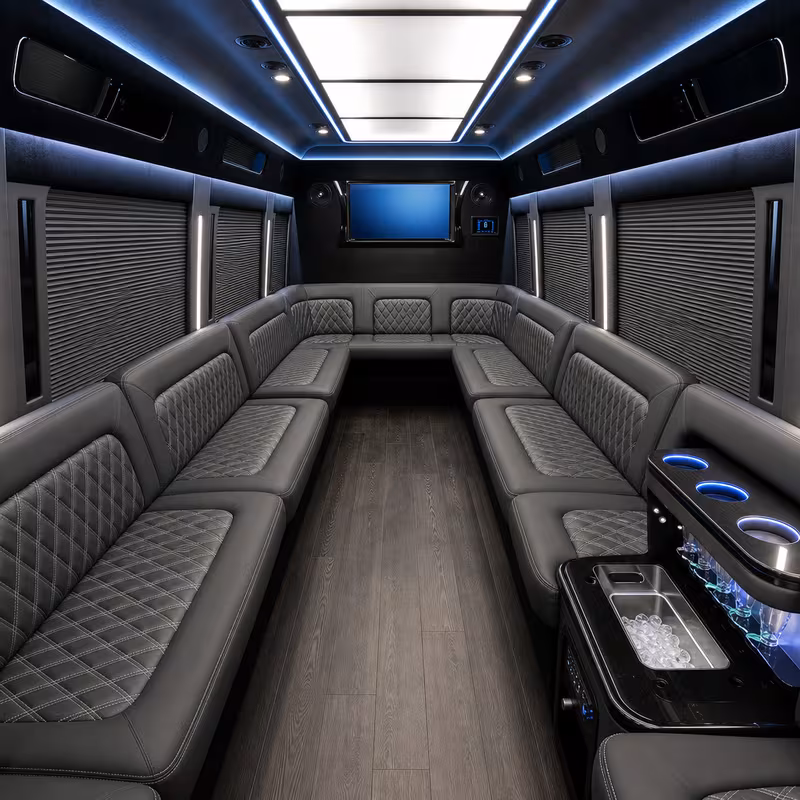 14 Passenger Sprinter Limo Interior