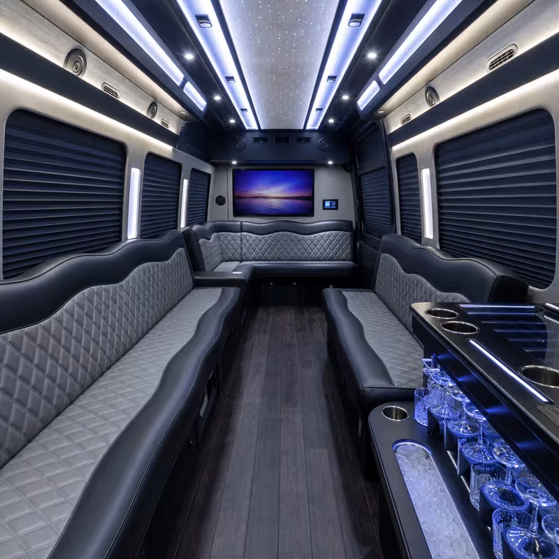 14 Passenger Sprinter Limo Interior